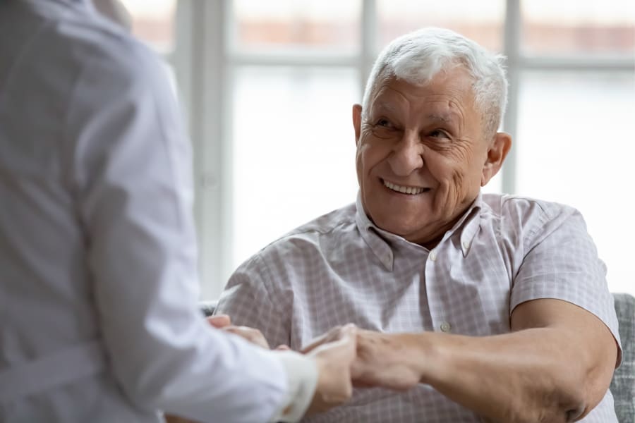 Doctor supporting a patient